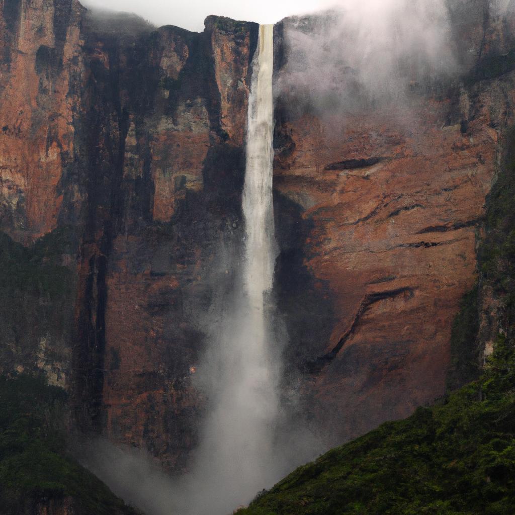 Angel Falls En Venezuela Es La Cascada Más Alta Del Mundo Con Una Altura De 979 Metros.