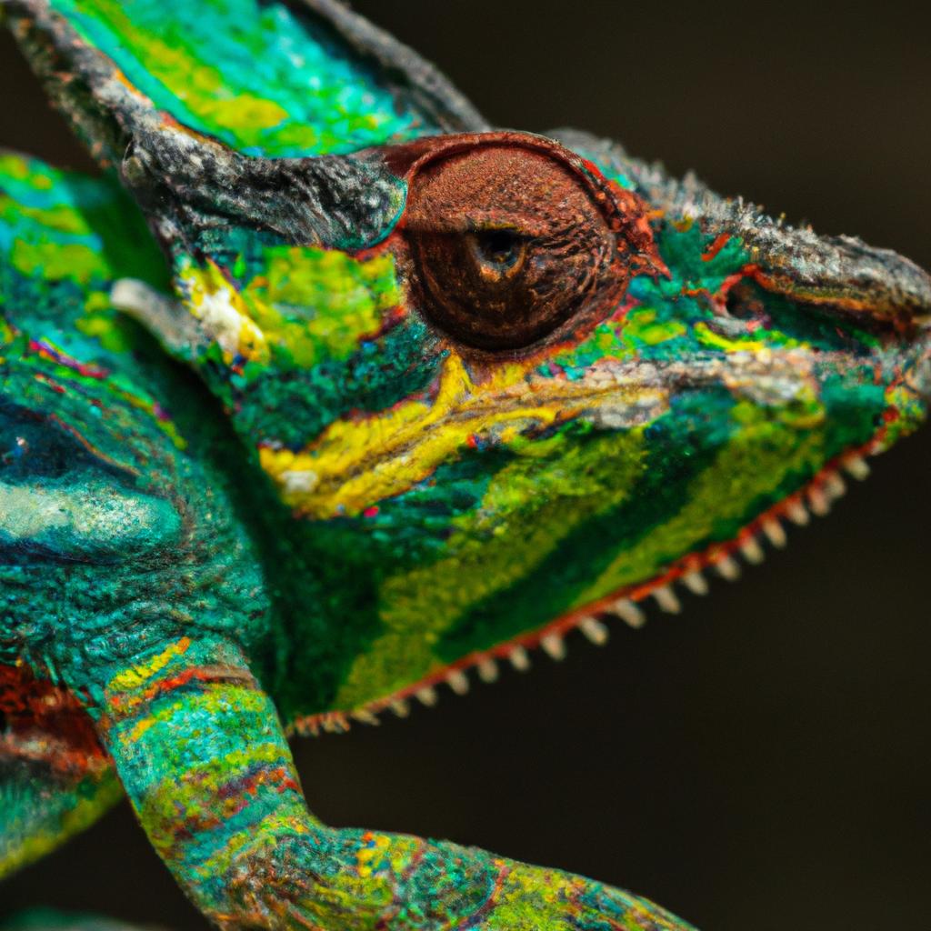 El Camaleón De Jackson Es Un Camaleón De Colores Brillantes Que Se Encuentra En África Oriental Y Es Conocido Por Sus Cuernos Y Cresta.