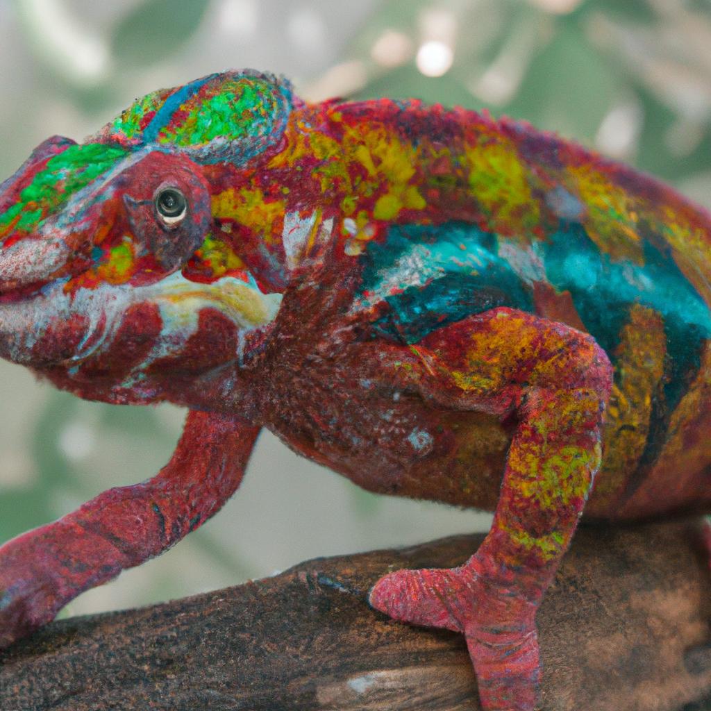 El Camaleón Pantera Se Encuentra En Madagascar Y Tiene Colores Vibrantes Y Una Lengua Larga Y Pegajosa Para Atrapar Insectos.