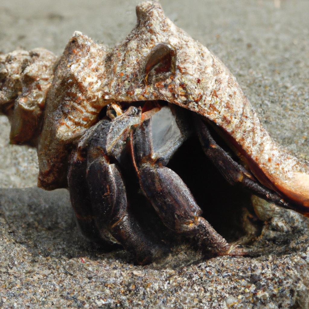 El Cangrejo Ermitaño Usa Conchas De Otros Animales Marinos Para Proteger Su Cuerpo Blando. A Medida Que Crece, Necesita Encontrar Conchas Más Grandes.