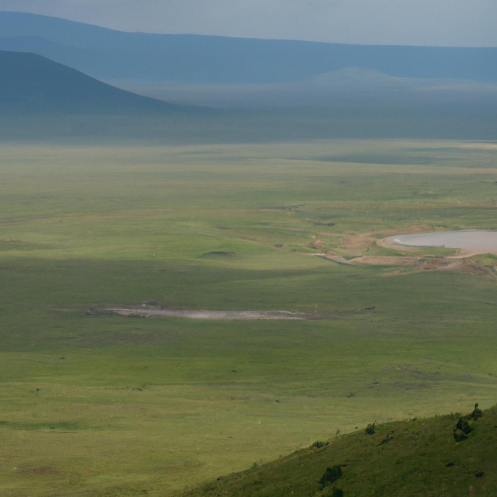 El Cráter Del Ngorongoro En Tanzania Es Una Caldera Volcánica Que Alberga Una Gran Diversidad De Vida Salvaje, Incluidos Leones, Elefantes, Rinocerontes Y Flamencos.