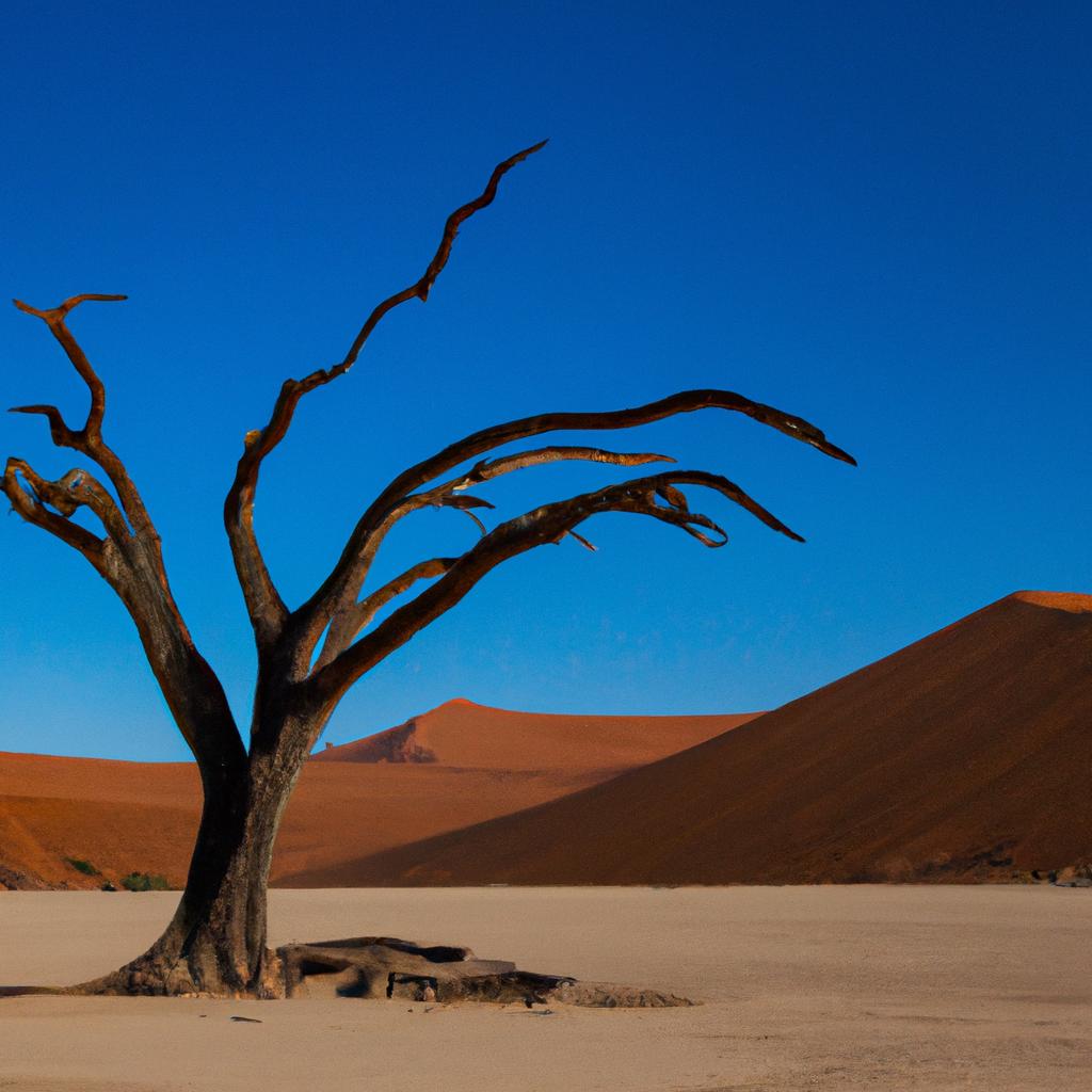 El Desierto De Namib En Namibia Es Uno De Los Desiertos Más Antiguos Del Mundo Y Presenta Paisajes Espectaculares, Como Las Dunas De Arena Roja Y El árbol De Dead Vlei.