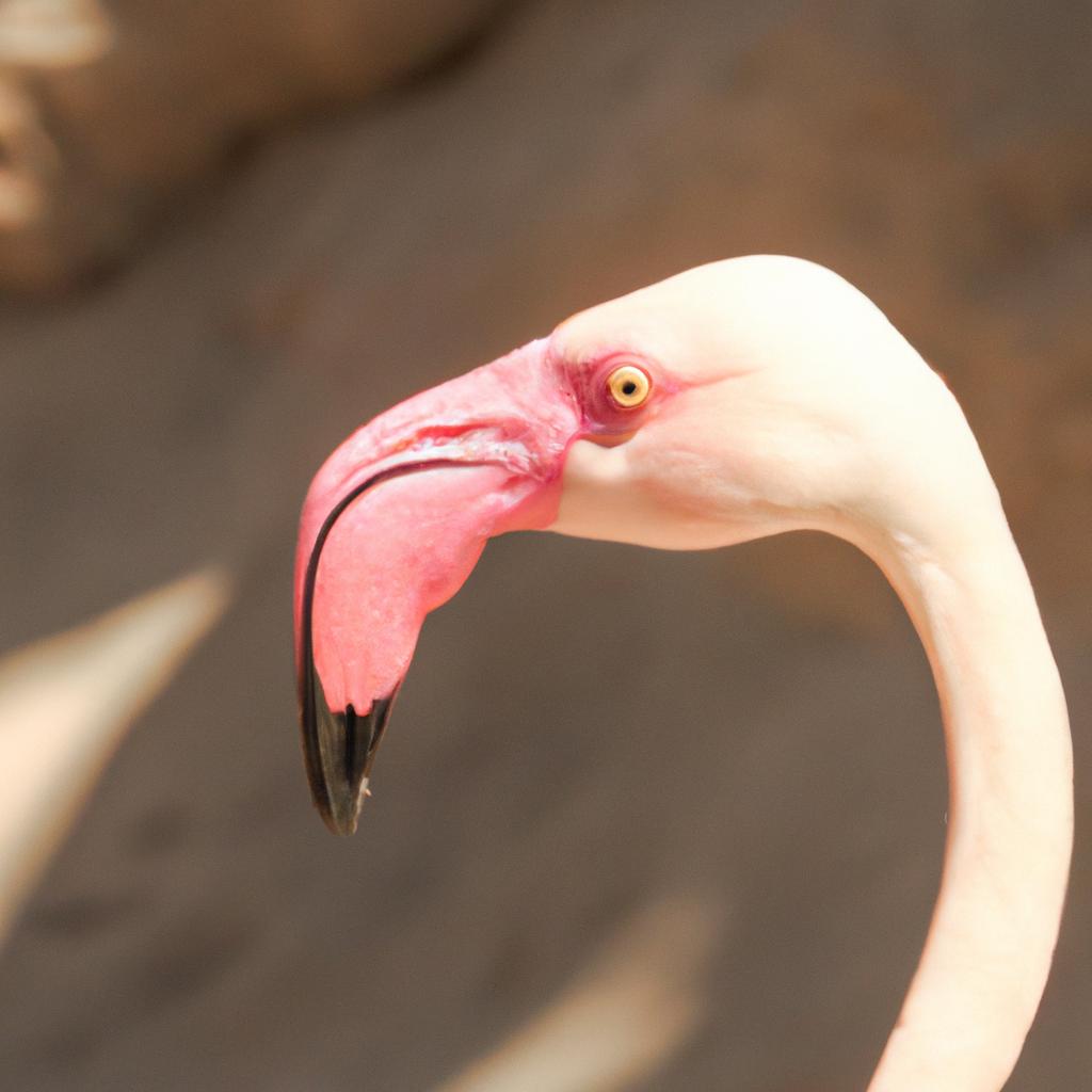 El Flamenco Tiene Un Pico Curvado Y Largo Que Utiliza Para Filtrar Su Alimento Del Agua. Su Color Rosa Proviene De Los Pigmentos En Su Dieta.