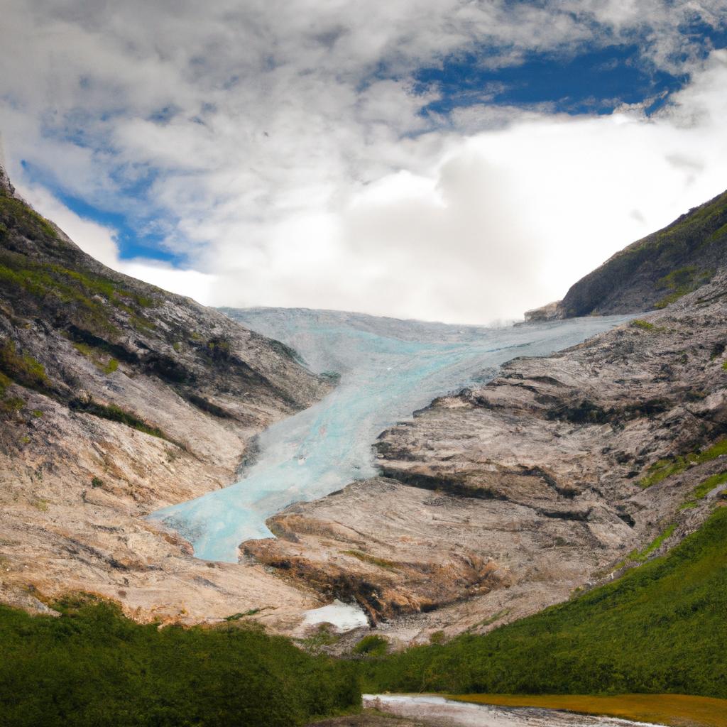 El Glaciar Jostedalsbreen En Noruega Es El Glaciar Más Grande De Europa Continental Y Se Extiende Sobre Una Superficie De Aproximadamente 487 Kilómetros Cuadrados.