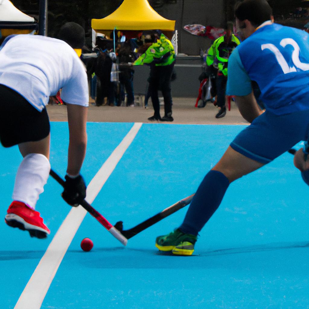 El Hockey De Campo Se Juega Con Dos Equipos De Once Jugadores Cada Uno, Que Intentan Marcar Goles Con Un Palo De Hockey Y Una Pequeña Bola Dura.