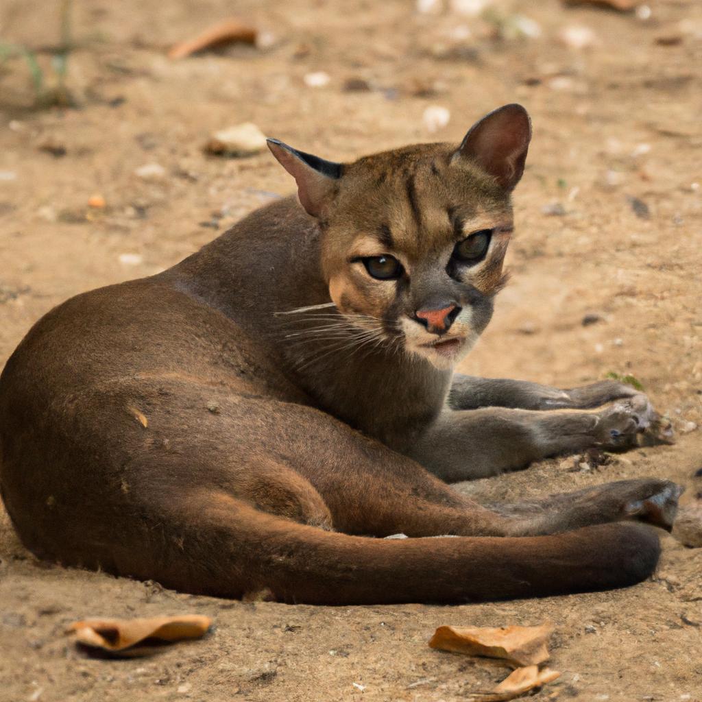 El Jaguarundi Es Un Pequeño Felino Que Se Encuentra En América Central Y Del Sur Y Tiene Un Cuerpo Largo Y Delgado.