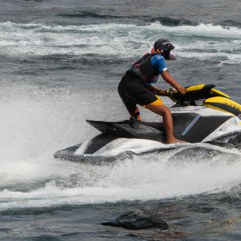 El Jet Skiing Implica Montar Una Motocicleta Acuática En Agua.