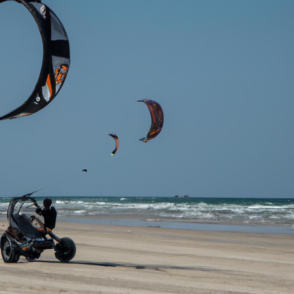 El Kite Buggying Implica Usar Una Cometa De Tracción Para Propulsar Un Vehículo Con Tres Ruedas.