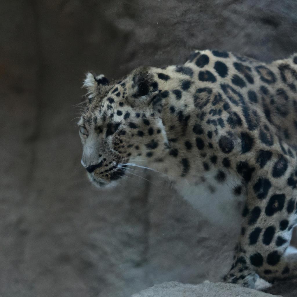 El Leopardo De Las Nieves Tiene Un Pelaje Grueso Y Denso Que Le Ayuda A Camuflarse En Las Montañas Nevadas De Asia Central.