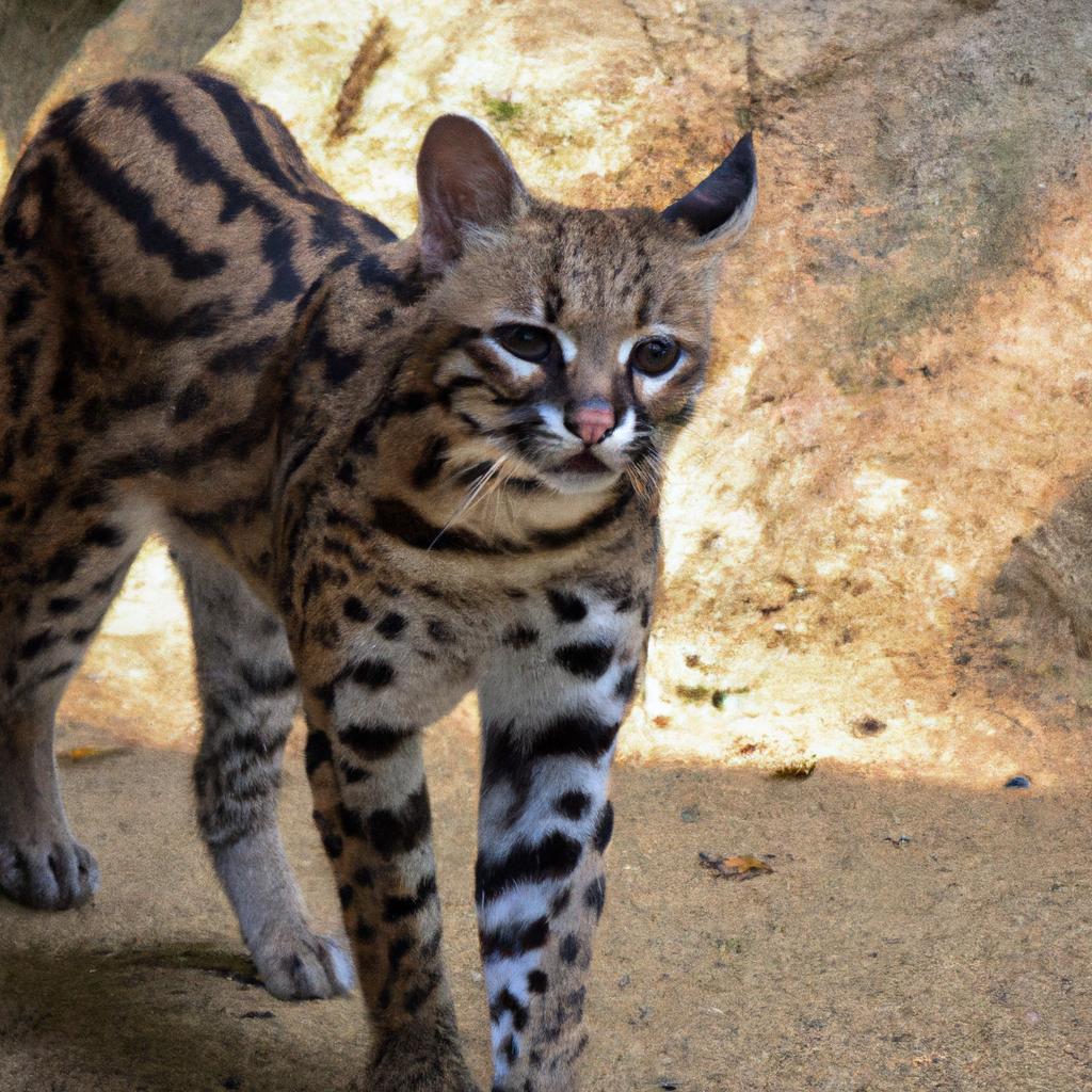 El Ocelote Es Un Felino De Tamaño Mediano Que Se Encuentra En América Central Y Del Sur. Es Conocido Por Su Pelaje Moteado.