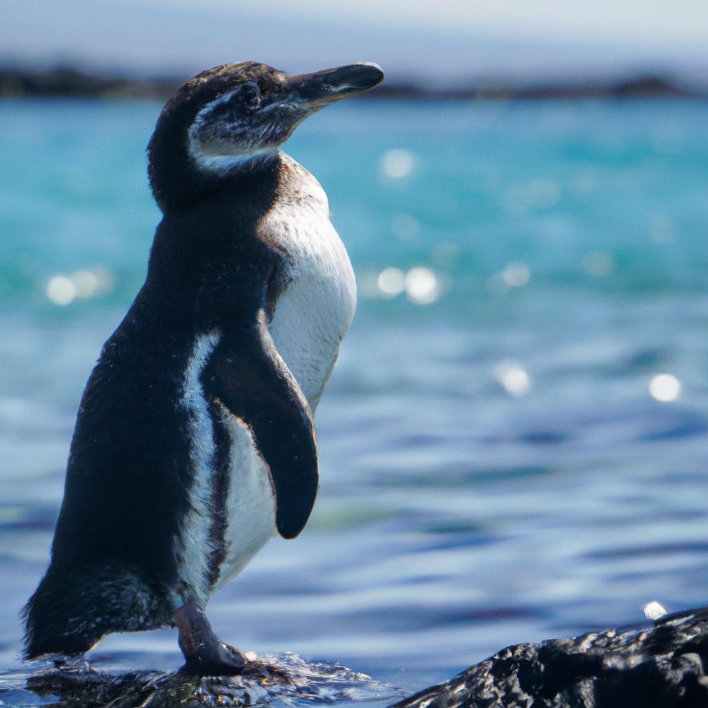 El Pingüino De Galápagos Es Una Especie De Pingüino Que Se Encuentra En Las Islas Galápagos Y Tiene Un Patrón De Plumaje único.