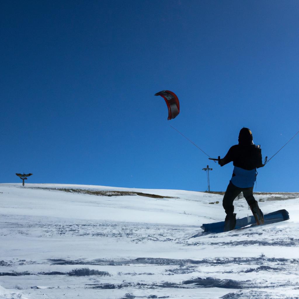 El Snowkiting Es Un Deporte De Invierno Donde Los Esquiadores Y Snowboarders Son Impulsados Por Cometas De Tracción.