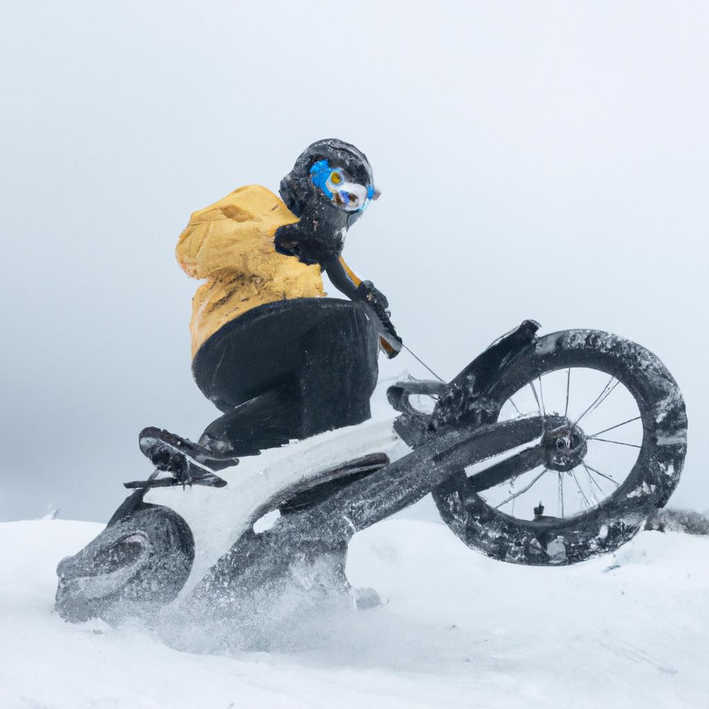 El Snowscooting Es Un Deporte De Invierno Que Utiliza Una Bicicleta De Nieve.