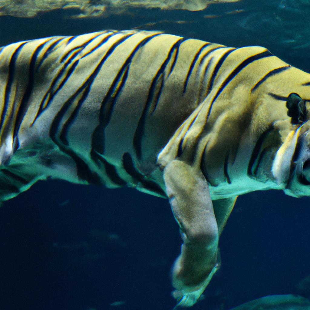 El Tiburón Tigre Tiene Un Patrón De Rayas Similares A Un Tigre Y Es Conocido Por Ser Uno De Los Tiburones Más Agresivos.