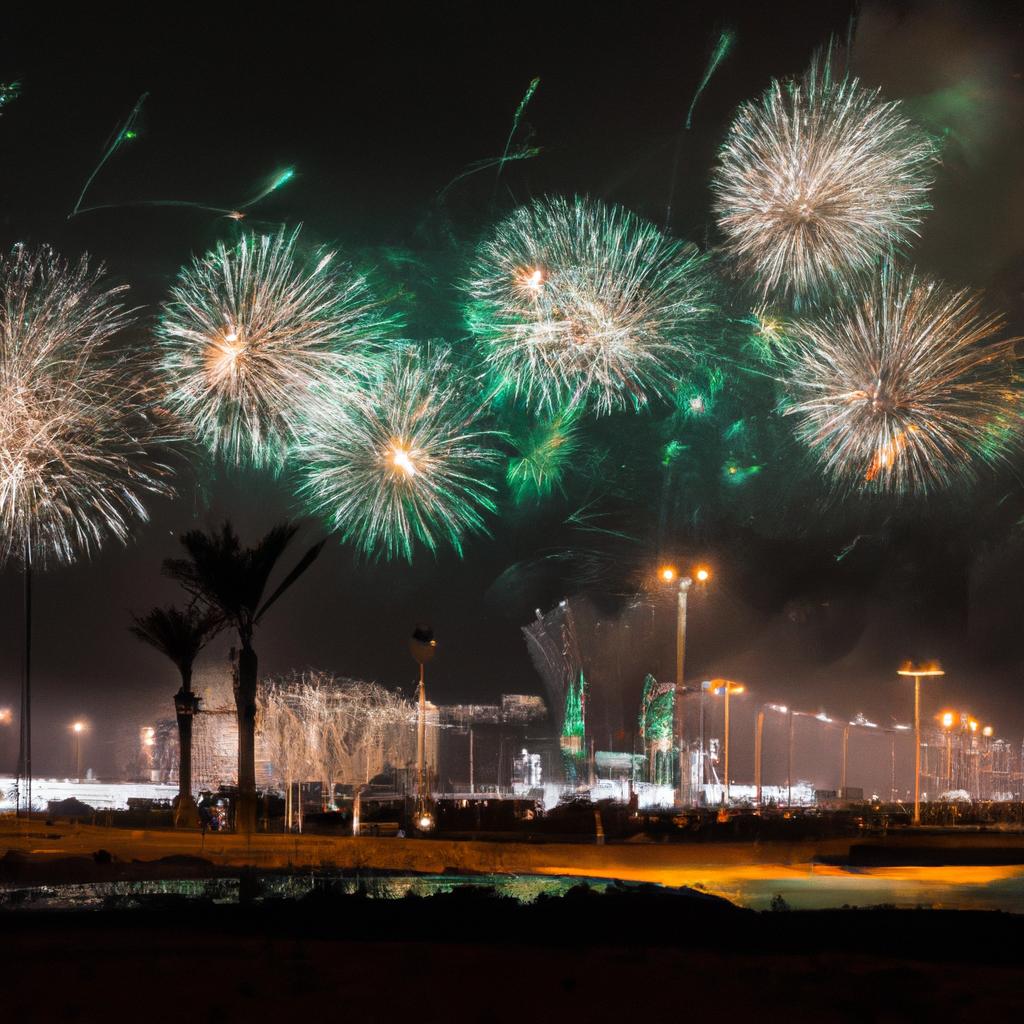 En Arabia Saudita, La Celebración Del Día Nacional Se Celebra Con Desfiles Y Fuegos Artificiales.