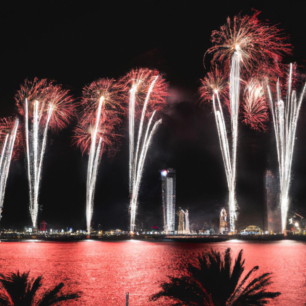 En Bahréin, La Celebración Del Día Nacional Se Celebra Con Fuegos Artificiales Y Desfiles.