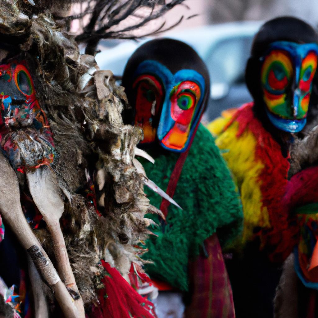 En Bulgaria, La Costumbre De Kukeri Implica Hombres Disfrazados Con Máscaras Y Trajes Para Asustar A Los Malos Espíritus.