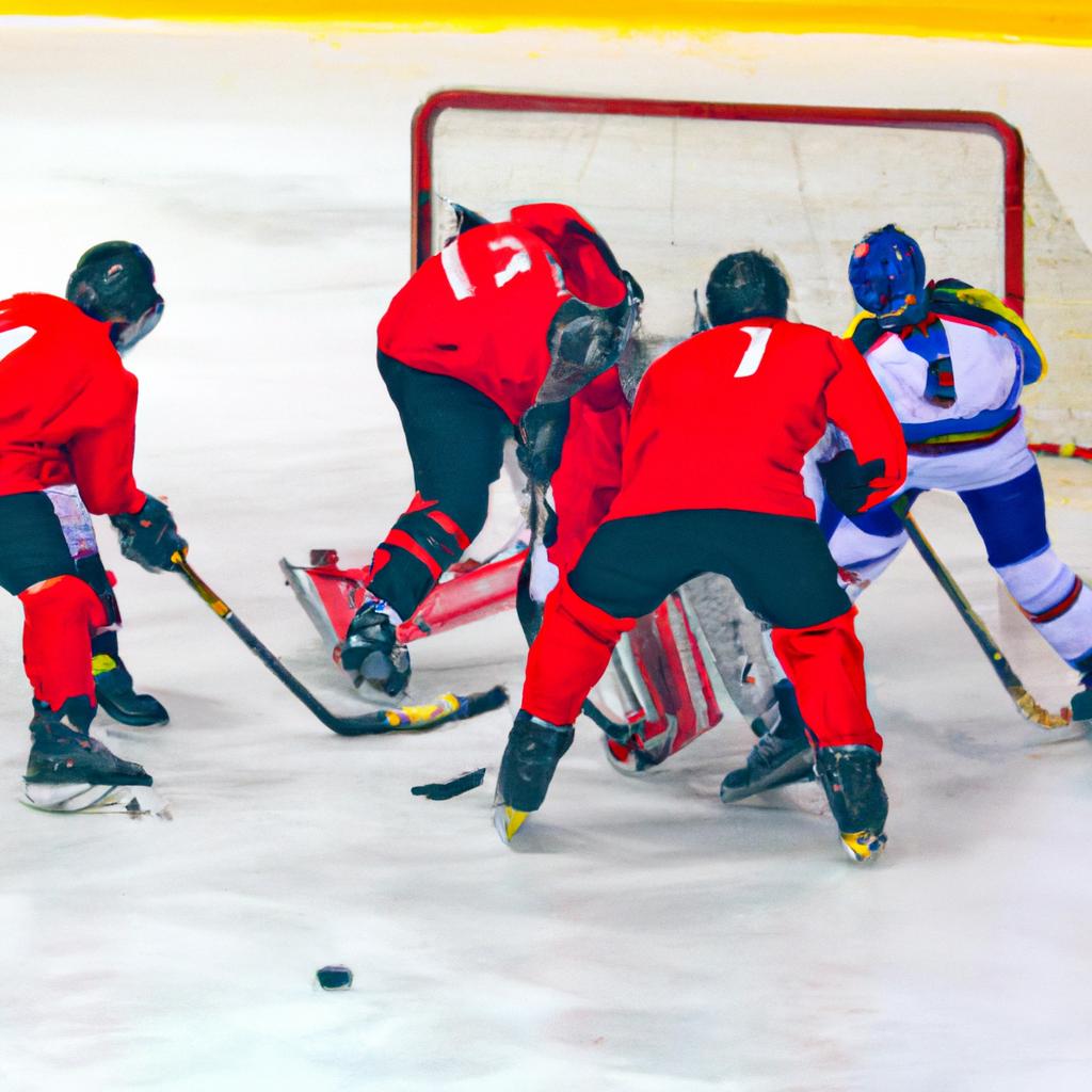 En El Hockey Sobre Hielo, Cada Equipo Tiene Seis Jugadores En El Hielo: Un Portero Y Cinco Jugadores De Campo.