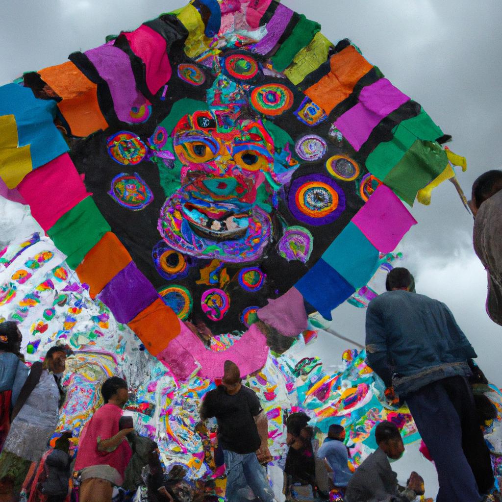 En Guatemala, El Día Del Barrilete Gigante Se Celebra En Sumpango Y Santiago Sacatepéquez, En El Que Los Lugareños Vuelan Barriletes Gigantes Para Conectar Con Las Almas De Los Muertos.