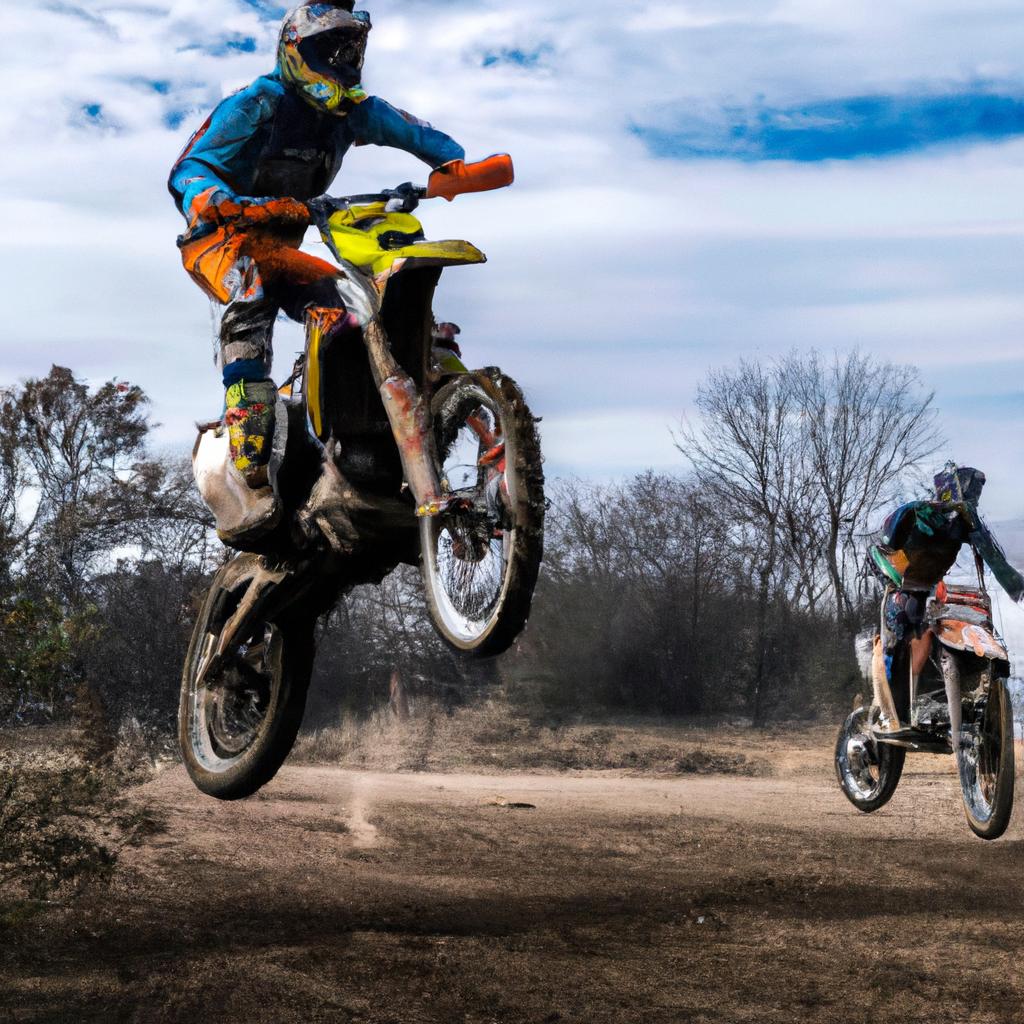 En Las Carreras De Motocross, Los Saltos Son Una Parte Esencial Del Curso.