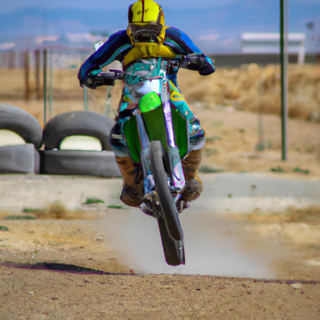 En Las Carreras De Motos De Velocidad, Los Pilotos A Menudo Cambian De Posición En El Aire Durante Los Saltos Para Ayudar A Controlar La Moto.