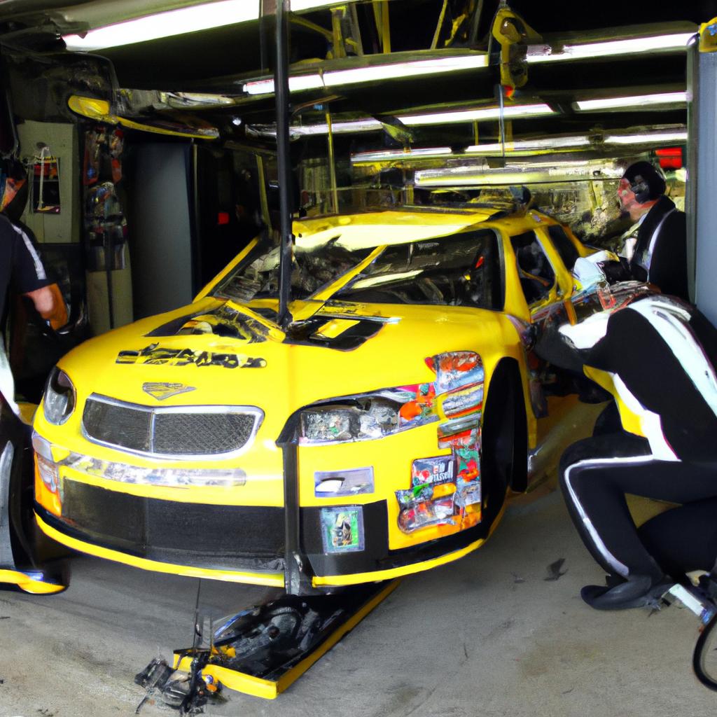 En Las Carreras De NASCAR, Los Equipos A Menudo Realizan Ajustes En El Coche Durante Las Paradas En Boxes Para Mejorar Su Rendimiento.