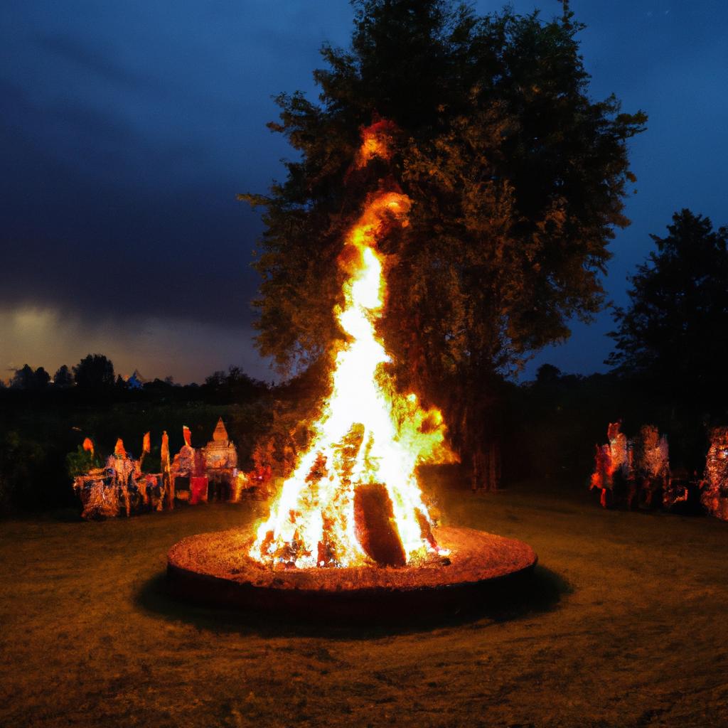 En Lituania, La Festividad De Joninės Celebra El Solsticio De Verano Con Hogueras Y Bailes.