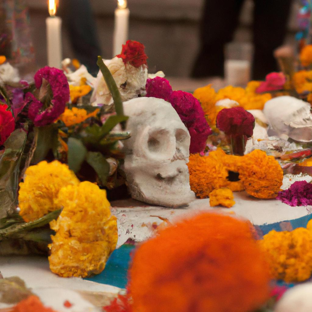 En México, El Día De Los Muertos Se Celebra Con Ofrendas A Los Muertos Y Visitas A Los Cementerios.