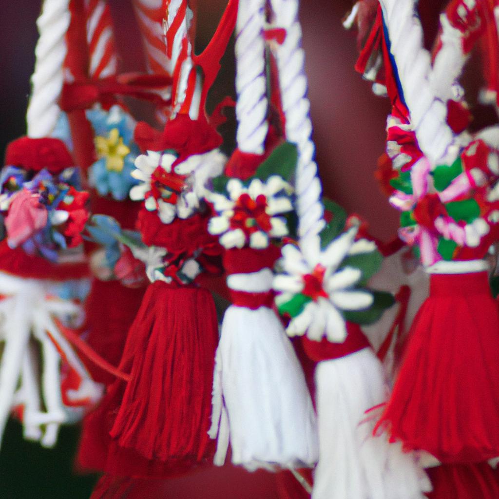 En Moldavia, La Costumbre De Martisor Celebra La Llegada De La Primavera Con El Intercambio De Amuletos Rojos Y Blancos.