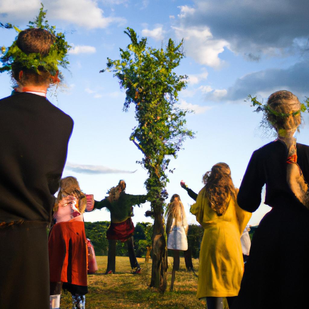 En Suecia, La Festividad De Midsommar Celebra El Solsticio De Verano Con Bailes Alrededor De Un Poste Maya.