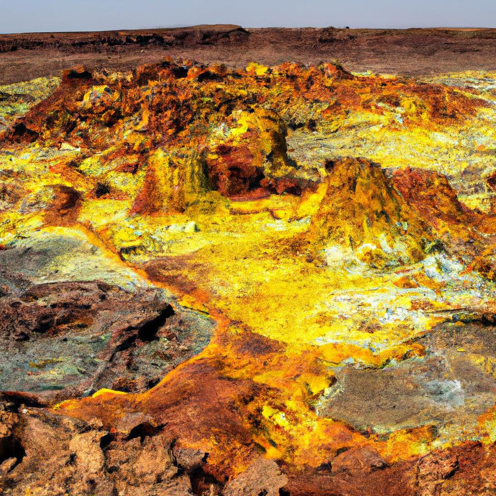 La Depresión De Afar En Etiopía Es Uno De Los Lugares Más Bajos De La Tierra, Así Como Un Lugar De Actividad Volcánica Y Geológica Intensa.