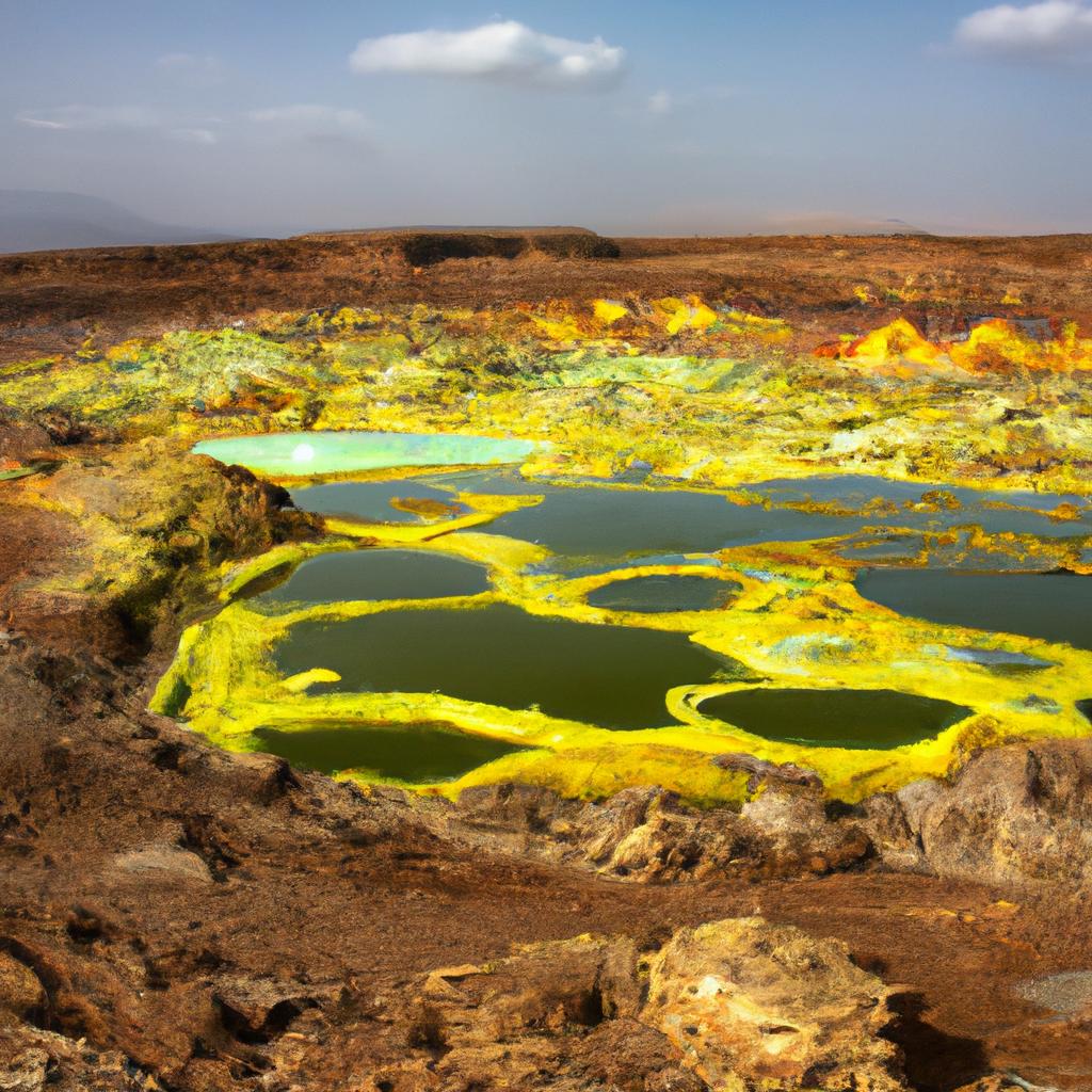 La Depresión De Afar En Etiopía Es Uno De Los Lugares Más Bajos En La Tierra, Así Como Una Región De Intensa Actividad Volcánica Y Tectónica.