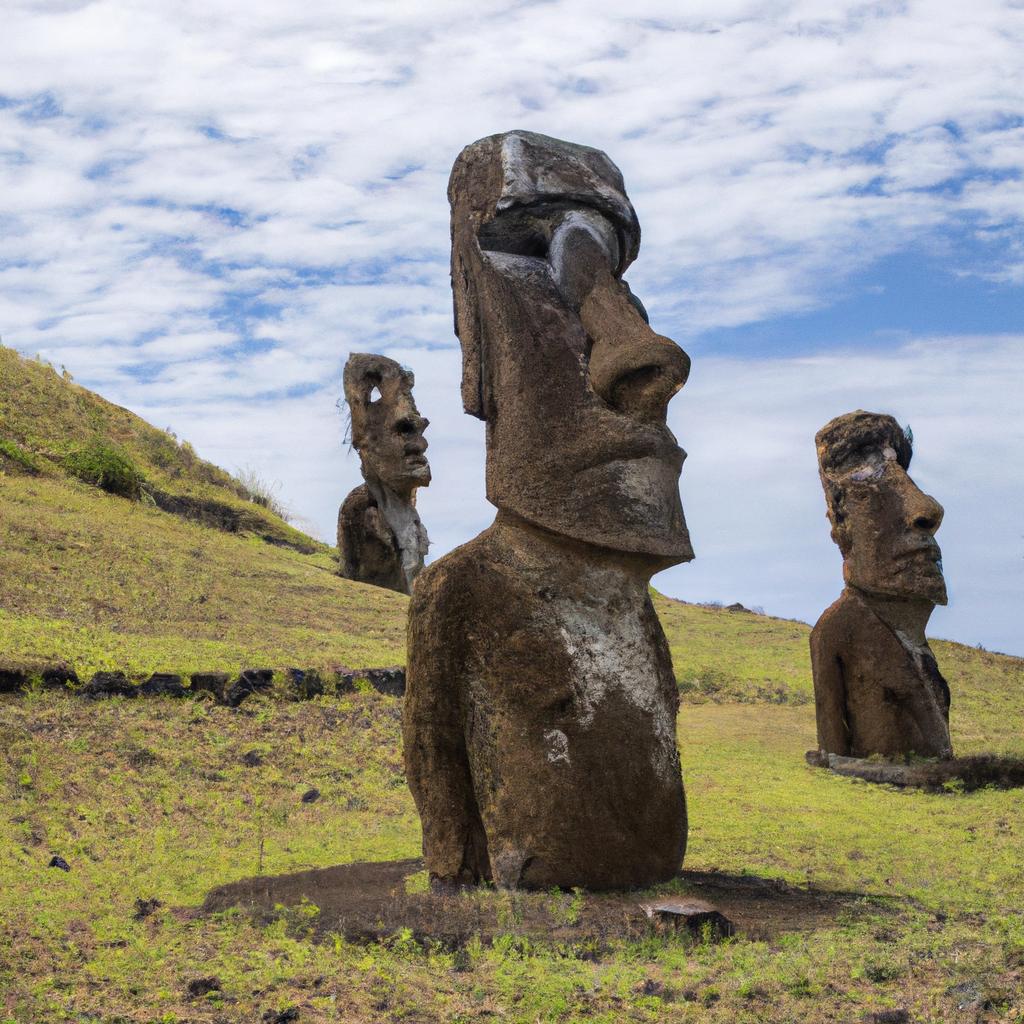 La Isla De Pascua, En Chile, Es Famosa Por Sus Estatuas De Piedra Llamadas Moais, Que Fueron Talladas Por Los Antiguos Habitantes De La Isla Entre Los Siglos X Y XVI.