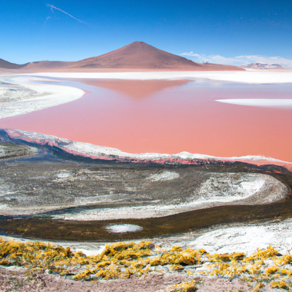 La Laguna Colorada En Bolivia Es Famosa Por Sus Aguas Rojas, Causadas Por Sedimentos Y Pigmentación De Algas.