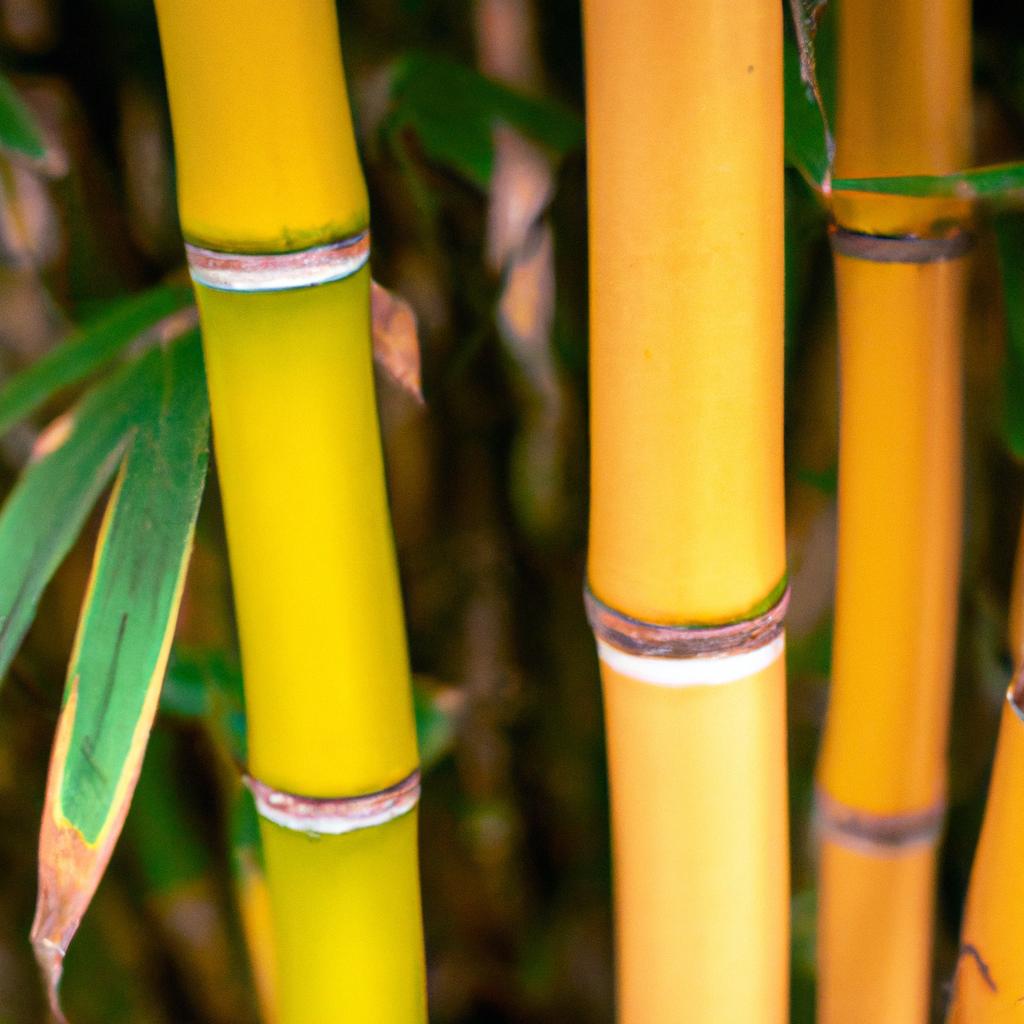 La Planta De Bambú Dorado Es Una Variedad De Bambú Que Tiene Un Color Dorado Distintivo Y Se Utiliza En La Jardinería Ornamental.