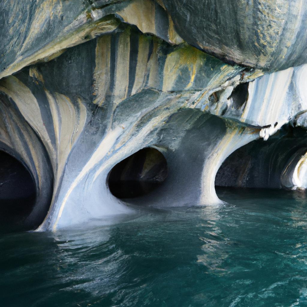 Las Cuevas De Mármol En El Lago General Carrera En Chile Y Argentina Son Formaciones De Mármol Que Han Sido Esculpidas Por El Agua Durante Miles De Años, Creando Impresionantes Cuevas Y Túneles.