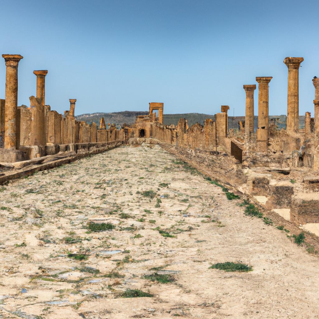 Las Excavaciones En El Sitio De Timgad En Argelia Han Revelado Una Antigua Ciudad Romana Bien Preservada Con Impresionantes Arquitecturas Y Mosaicos.