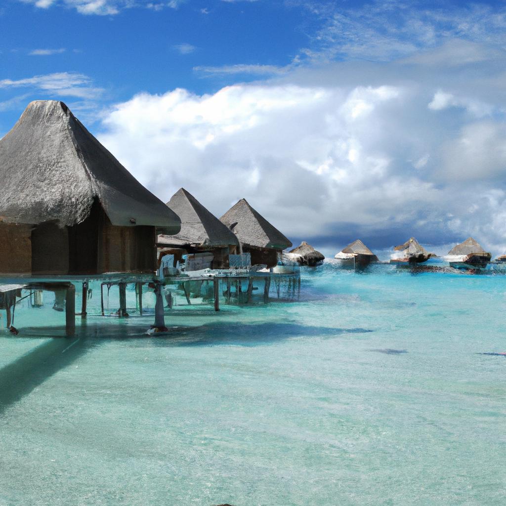 Las Islas De Bora Bora, En Polinesia Francesa, Son Famosas Por Sus Playas De Arena Blanca, Aguas Cristalinas Y Lujosos Complejos Turísticos En Bungalows Sobre El Agua.