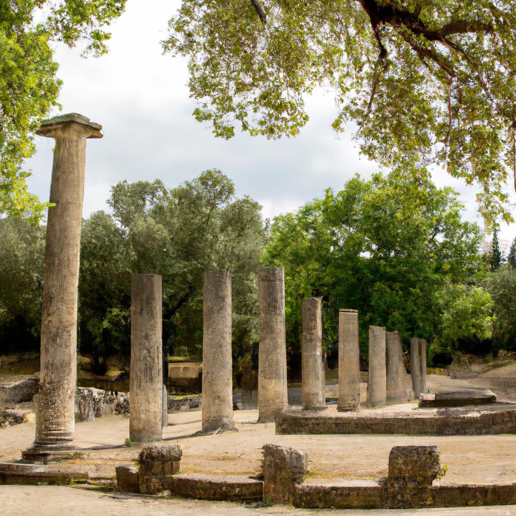 Las Ruinas De La Antigua Ciudad Griega De Olimpia Albergaban Los Juegos Olímpicos Antiguos Y Son Un Testimonio De La Antigua Civilización Griega.