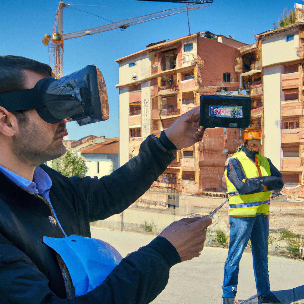 Los Dispositivos De Realidad Aumentada Se Están Utilizando En La Industria De La Construcción Para Visualizar Modelos 3D De Edificios Y Estructuras En El Entorno Real.