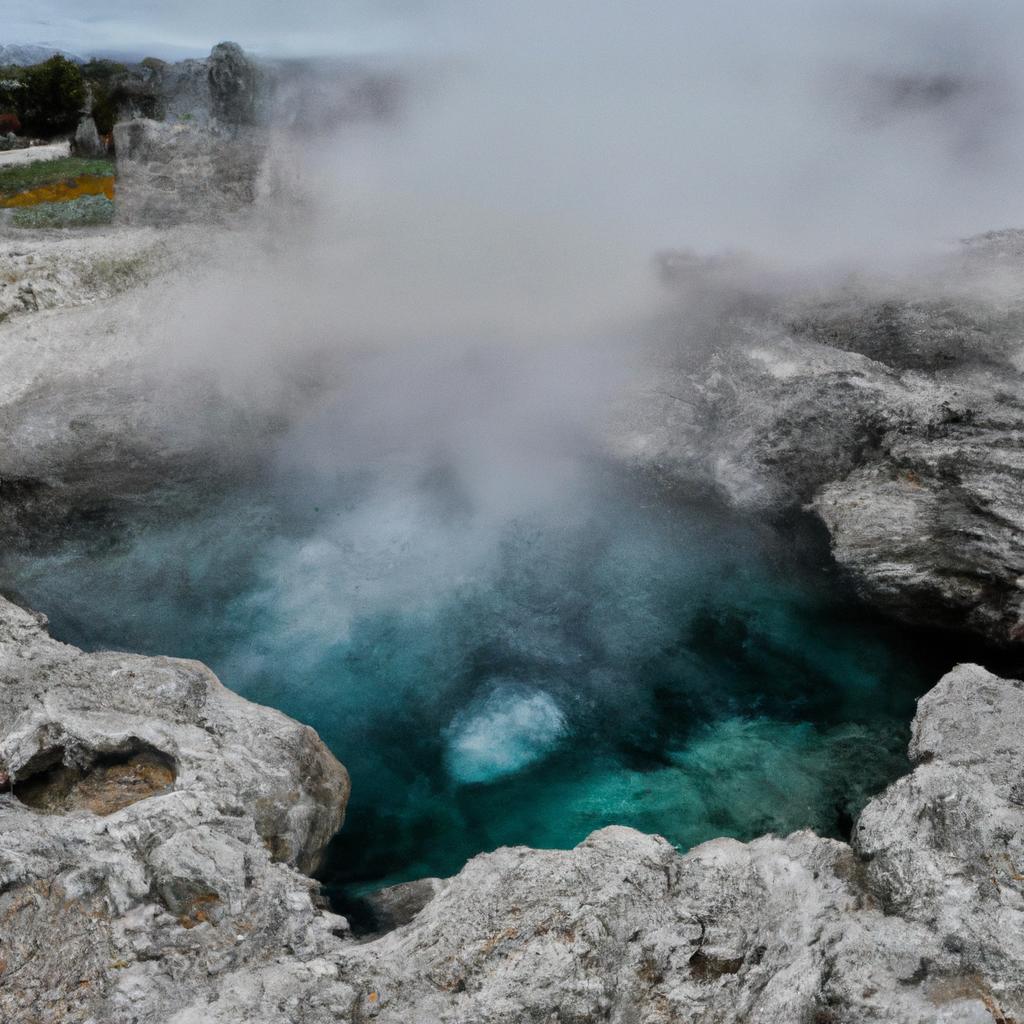 Los Géiseres Y Las Aguas Termales Del Parque Nacional De Yellowstone En Estados Unidos Son El Resultado De Una Actividad Volcánica Subterránea Que Calienta El Agua Y La Hace Erupcionar A La Superficie.