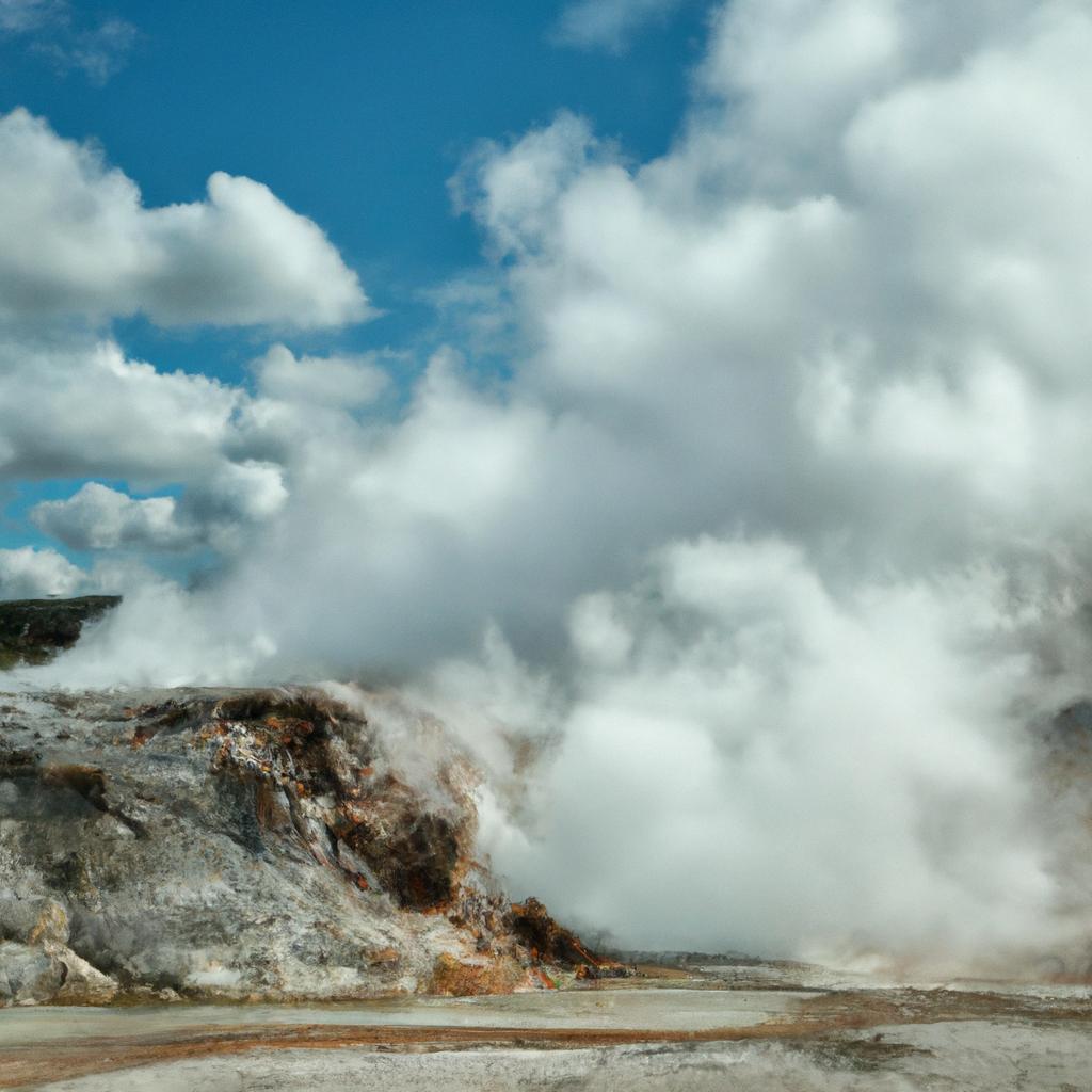 Los Geóiseres Del Parque Nacional De Yellowstone En Estados Unidos Son Espectaculares Manifestaciones De Actividad Geotérmica, Donde El Agua Caliente Y El Vapor Son Expulsados Periódicamente Hacia La Superficie.