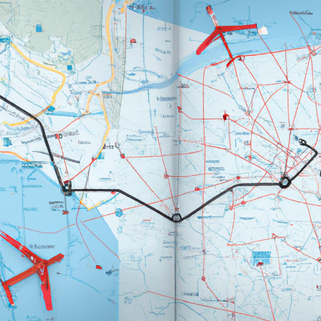 Los Mapas De Las Rutas De Aviación Son Esenciales Para La Navegación Aérea.