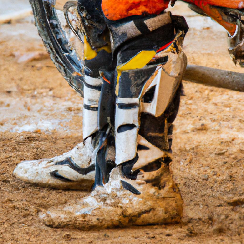 Los Pilotos De Motocross Usan Botas Especiales Que Proporcionan Soporte Y Protección Para Los Pies Y Las Piernas.